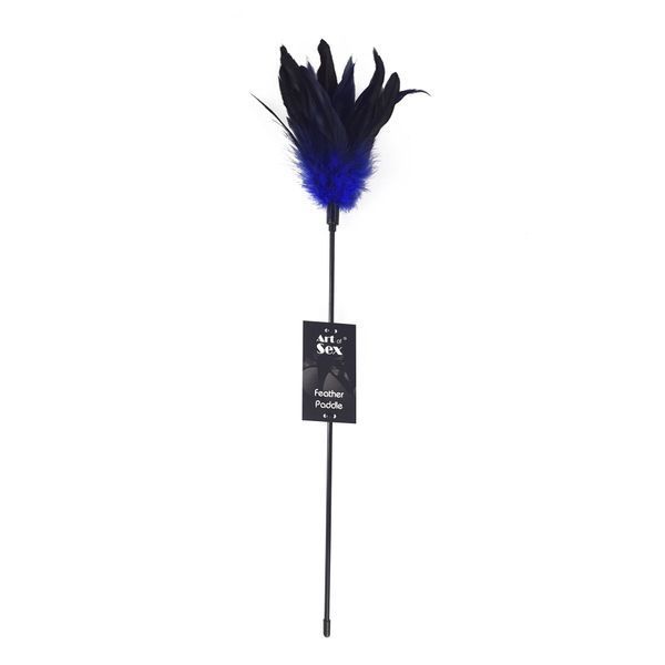 Лоскітка з пером півня Art of Sex &ndash; Feather Paddle, синя SO6612 фото - купити в секс-шопі Чорний Кролик