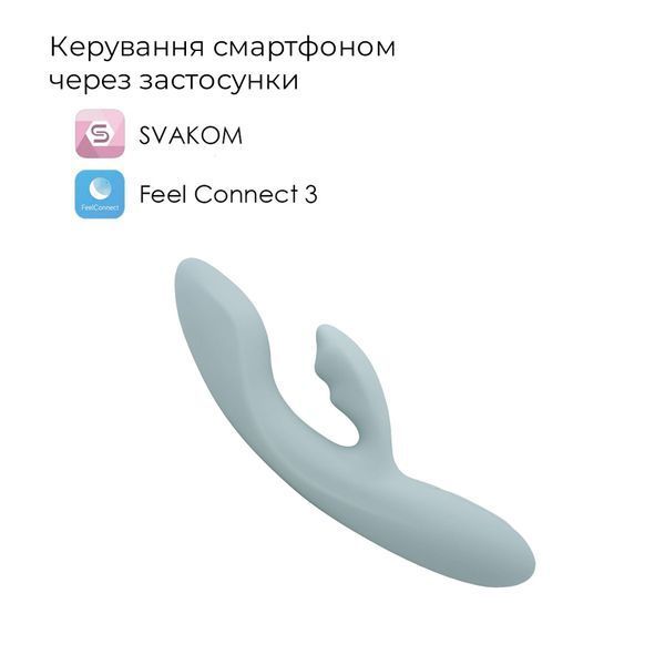Смарт вібратор-кролик Svakom Chika, 2 незалежні мотори, підігрів до 38 &deg;C SO9851 фото - купити в секс-шопі Чорний Кролик