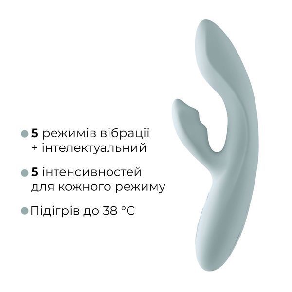 Смарт вібратор-кролик Svakom Chika, 2 незалежні мотори, підігрів до 38 &deg;C SO9851 фото - купити в секс-шопі Чорний Кролик