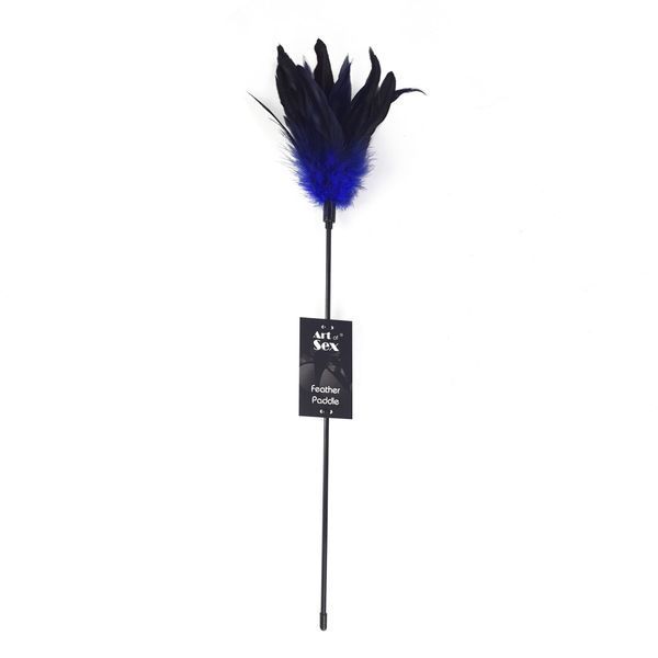 Лоскітка з пером півня Art of Sex &ndash; Feather Paddle, синя SO6612 фото - купити в секс-шопі Чорний Кролик