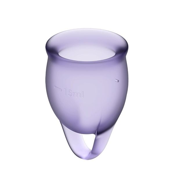 Менструальні чаші Satisfyer Feel Confident (Violet) 500422 фото - купити в секс-шопі Чорний Кролик