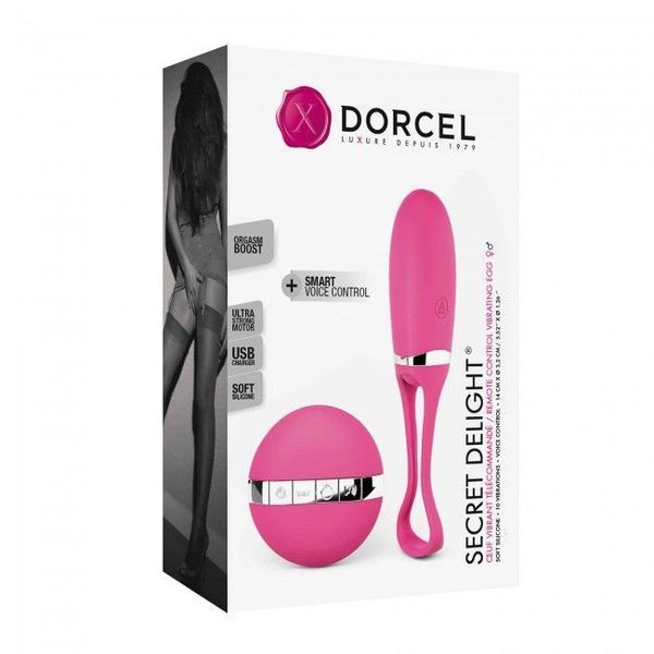 Виброяйце Dorcel Secret Delight Magenta з пультом ДК, з турборежимом і голосовим керування SO3078 фото - купити в секс-шопі Чорний Кролик