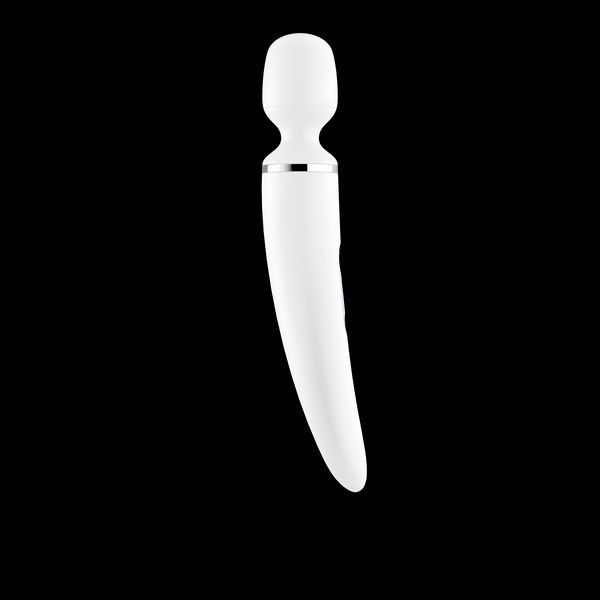 Вібромасажер Satisfyer Wand-er Woman (White/Chrome), водонепроникний, потужний, розмір XXL SO3458 фото - купити в секс-шопі Чорний Кролик