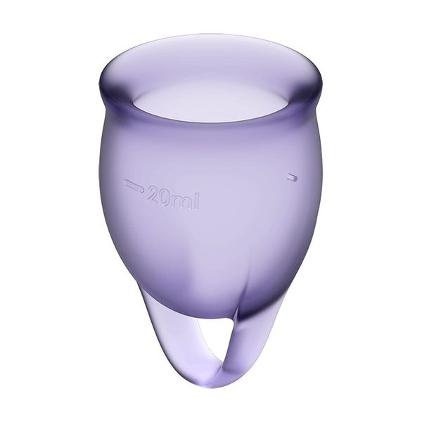 Менструальні чаші Satisfyer Feel Confident (Violet) 500422 фото - купити в секс-шопі Чорний Кролик