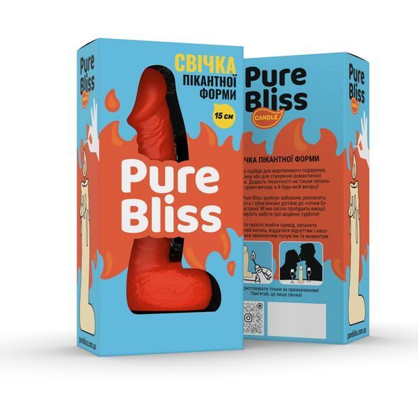 Свічка у вигляді члена Pure Bliss MINI Orange 15 см SX1647 фото - купити в секс-шопі Чорний Кролик