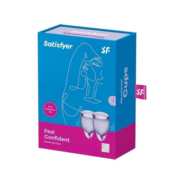 Менструальні чаші Satisfyer Feel Confident (Violet) 500422 фото - купити в секс-шопі Чорний Кролик