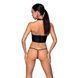 Комплект білизни з відкритими грудьми Passion GENEVIA SET WITH OPEN BRA S/M black, корсет, стрінги SO8440 фото 2