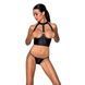 Комплект білизни з відкритими грудьми Passion GENEVIA SET WITH OPEN BRA S/M black, корсет, стрінги SO8440 фото 1