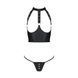 Комплект білизни з відкритими грудьми Passion GENEVIA SET WITH OPEN BRA S/M black, корсет, стрінги SO8440 фото 3